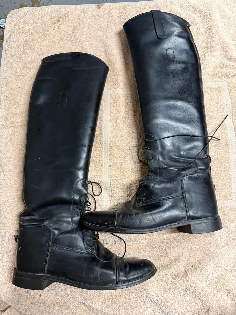 Black Women’s Tall Lace-Up Riding Boots